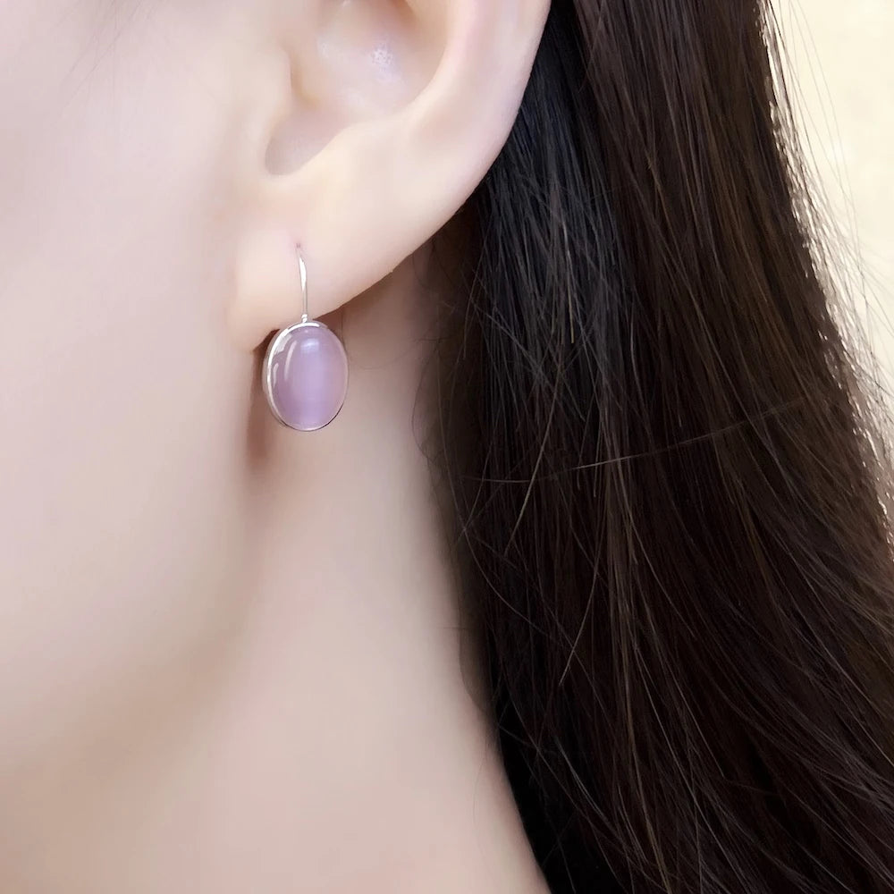 Oval Drop Earrings 925 Sterling Silver,Europe Style Gram Fine Jewerly For Women Gift Qme
