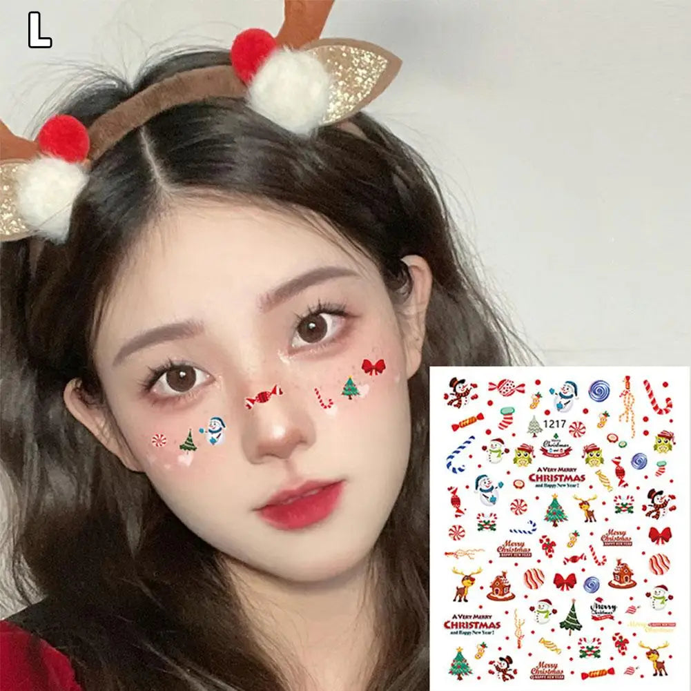 Face And Eye Makeup Stickers Christmas Face Snowflake Stickers 5D Witte Sneeuwvlok Ronde Tattoo Oogschaduw Stickers Qme L CN