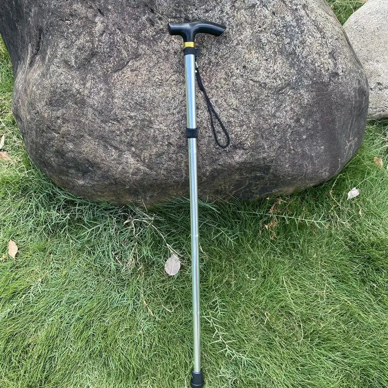 Telescopic Walking Stick Outdoor Hiking Trekking Poles Aluminum Alloy Qme Silver