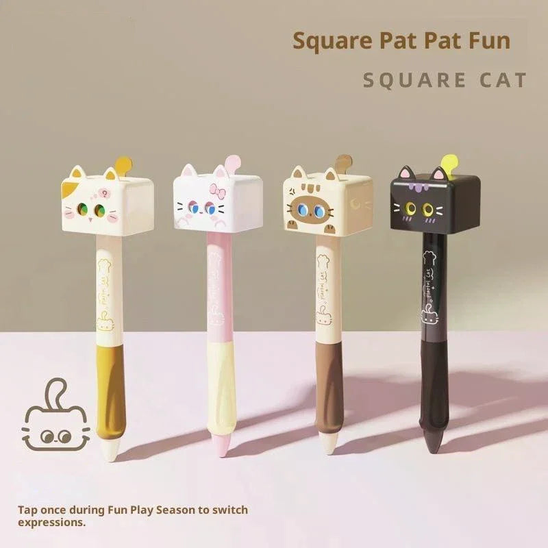 1 Cute Cat Gel Pen Black Ink Smooth Ballpoint Stress Relief Quick Qme
