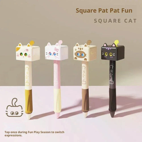 1 Cute Cat Gel Pen Black Ink Smooth Ballpoint Stress Relief Quick Qme