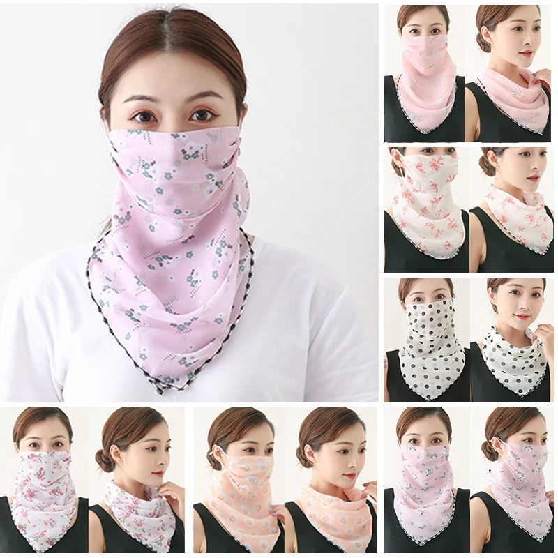 Women Mask Scarf Sun Protection Outdoor Riding Dustproof Cycling Qme