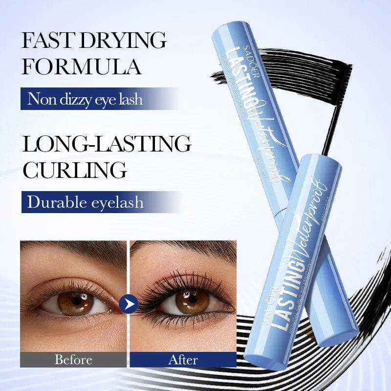 5D Waterproof Mascara Lengthening Eyelashes Women's Make-up Waterproof Mascara Black Silk Fibre Mascara Korean Cosmetics New Qme