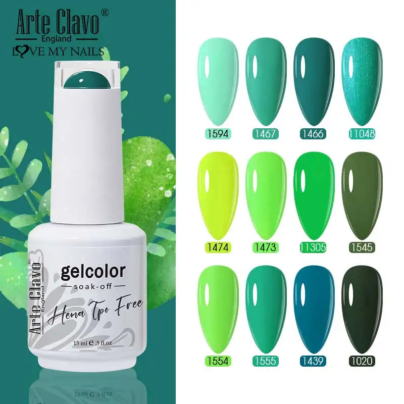 Arte Clavo Nail Gel Polish Spring Green Series Semi Permanent Varnish Qme