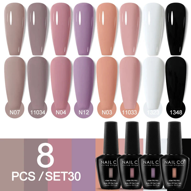 NAILCO Sparkly Rose Red Purple Gel Nail Polish Art Vernis Nails Qme NC-ZB-8H-ZH30