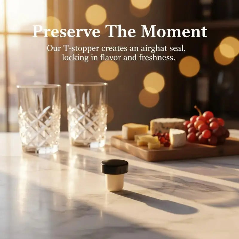 Wine Bottle Cork Stopper T Shaped Tasting Replacement Reusable Glass Qme