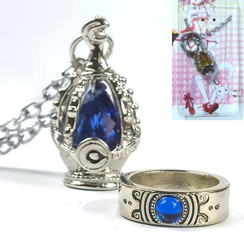 Anime Magic Girl Spiritual Nucleus Alloy Pendant Cosplay Puella Magi Madoka Magica Soul Gem Crystal Necklace Jewelry Accessory Qme