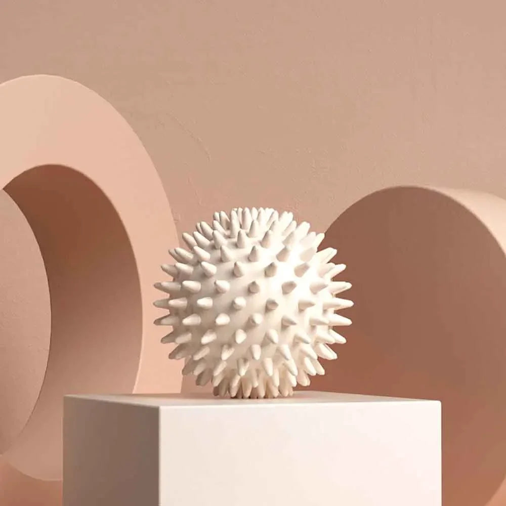 Yoga Hedgehog Massage Ball Yoga Fascia Ball Sports Fitness Muscle Relaxation Massage Stick Shoulder Neck Leg Sole Meridian Ball Qme white No plug