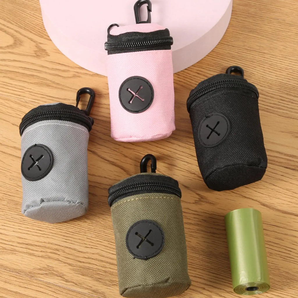 Dog Poop Bag Holder with Zipper Clip Small Pouch Pet Training Poop Bag Dispenser for Pet Puppy Small Medium Large Breed Home Qme