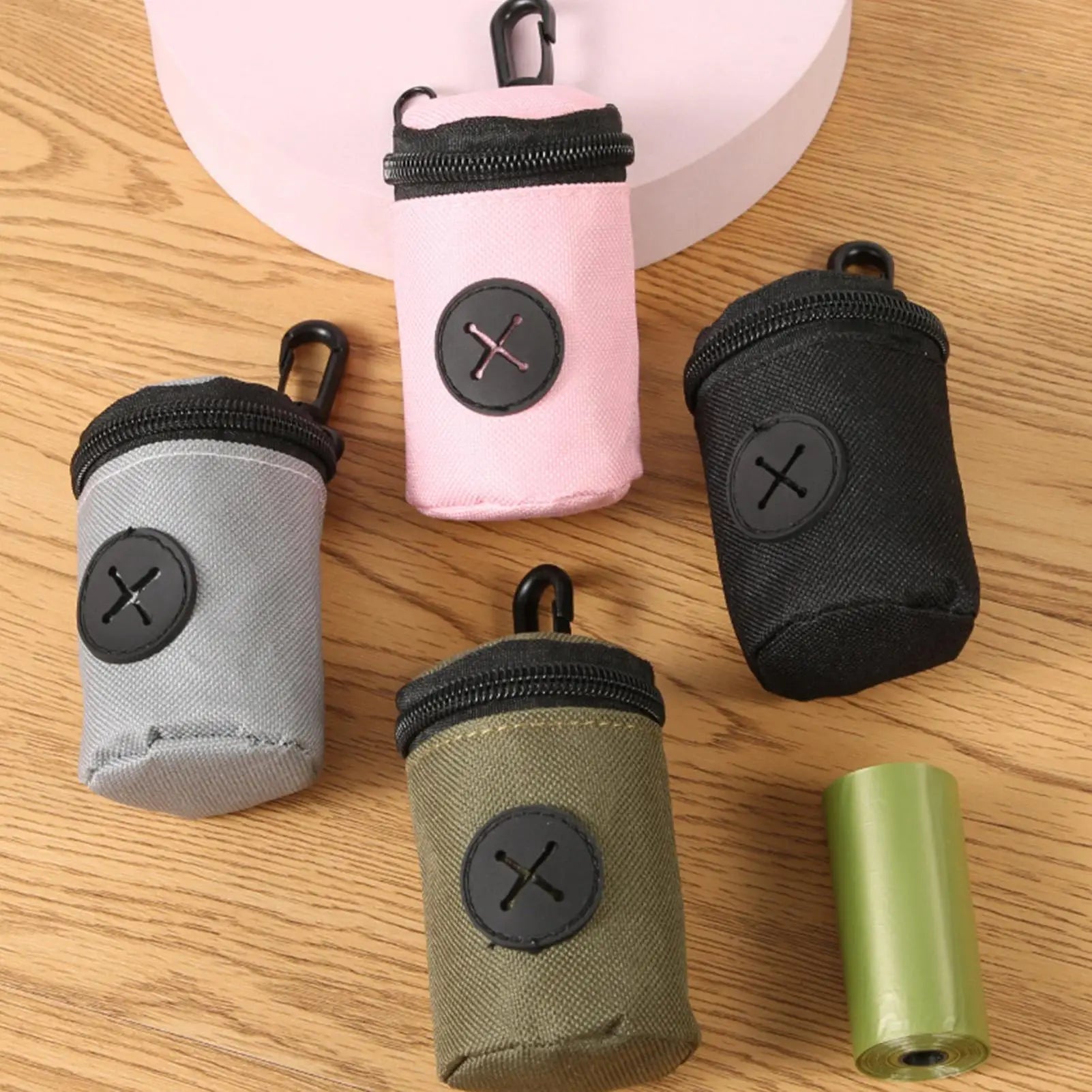 Dog Poop Bag Holder with Zipper Clip Small Pouch Pet Training Poop Bag Dispenser for Pet Puppy Small Medium Large Breed Home Qme
