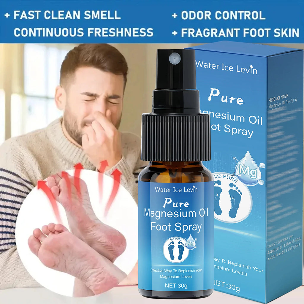 Pure Magnesium Oil Foot Spray with Vitamin E - Moisturizing, Fast-Absorbing Foot Care for Elastic, Smooth Skin Qme