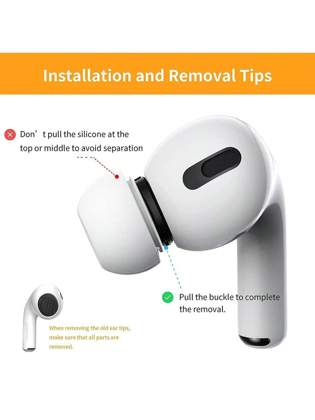 Suitable Airprods Silicone Ear Caps Wireless Bluetooth Earphone Qme