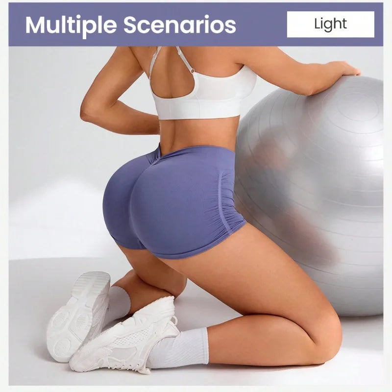 Three-quarter Mid-waist Hip-enhancing Seamless Knitted Yoga Peach Qme