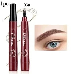 Four-pronged eyebrow pencil, four-end, long-lasting, non-smudged, water-resistant, anti-smudged eyebrow pencil Qme 03-1pc