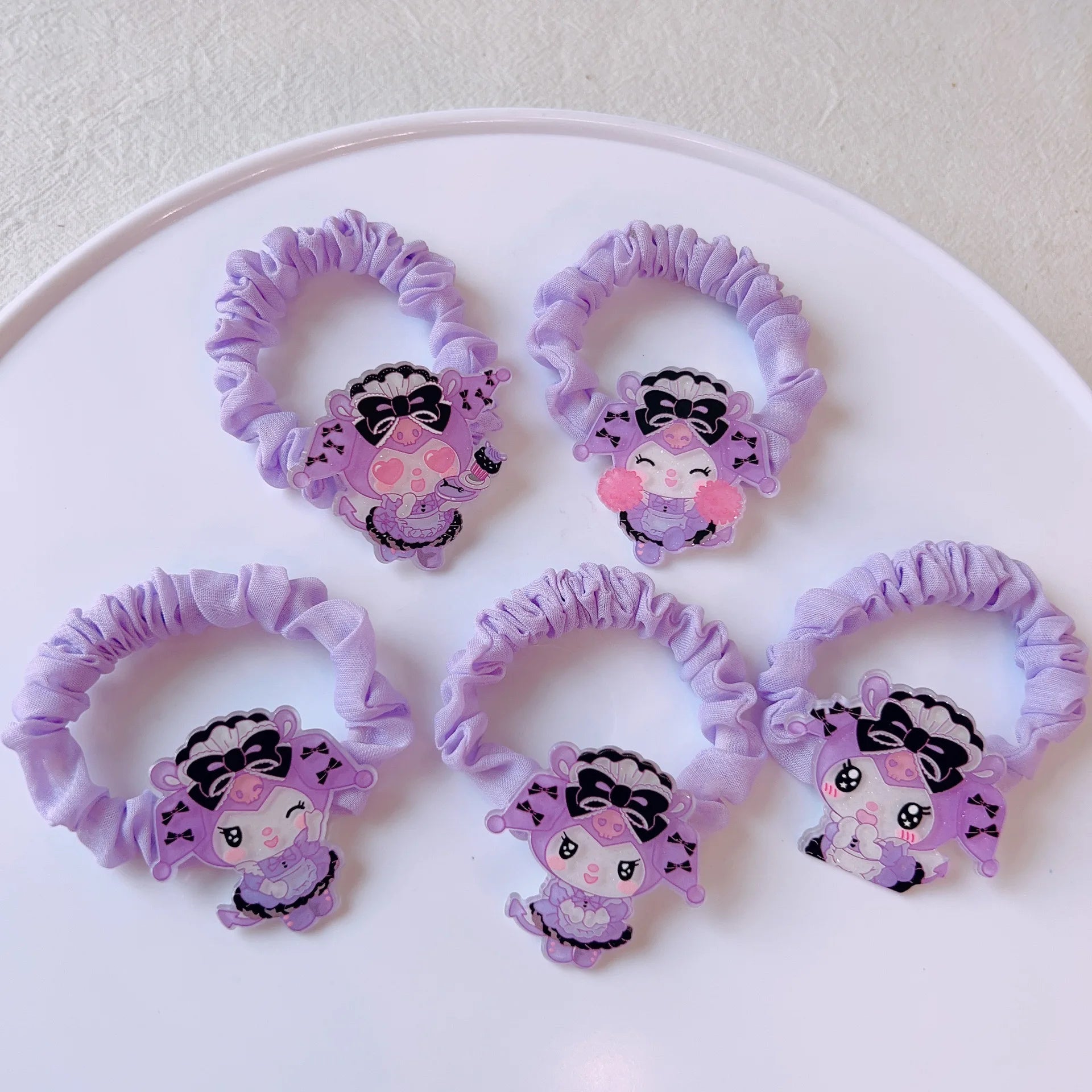 Clowmi Hair Clips Black Pink School Ties Accessories Cute Bands Qme 1