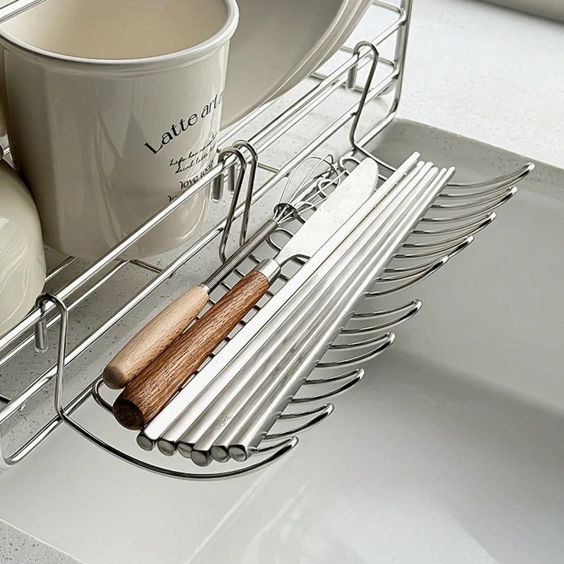 Stainless Steel Sink Drain Basket Hanging Storage Rack, Expandable Organizer Box, Home Storage Basket, Household Supplies Qme