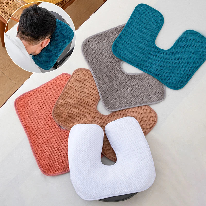 Coral Fleece Head Pad Towels U-shaped Facial Pillow Covers Thickened Qme