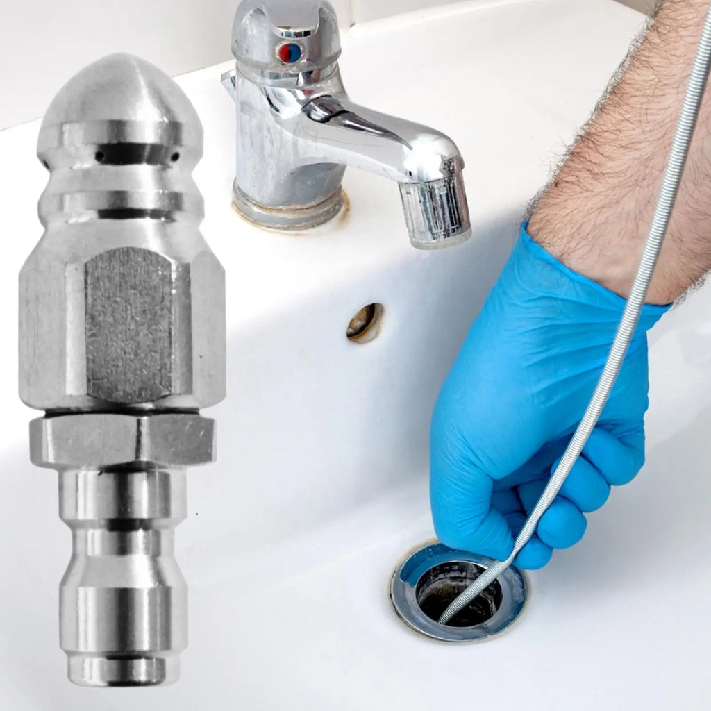 new Pressure Washer Sewer Nozzle High Pressure Drain Jetter Hose Nozzle 1/4 Inch Pipe Cleaner Rust-Proof Attachment For Plumbing Qme