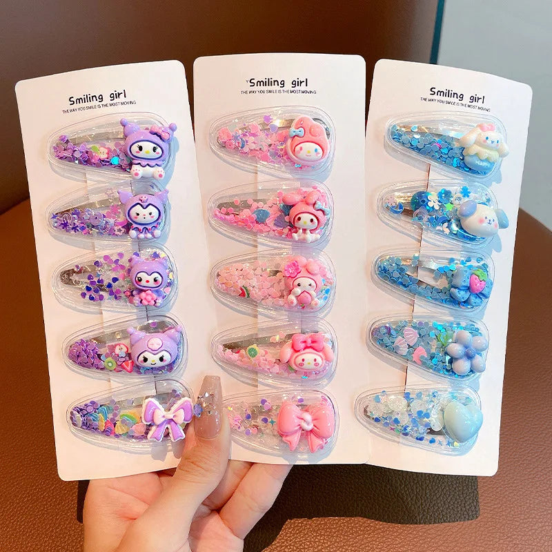 Hello Kitty Kuromi Hair Clip Student-style BB Clips Bangs Sides Qme