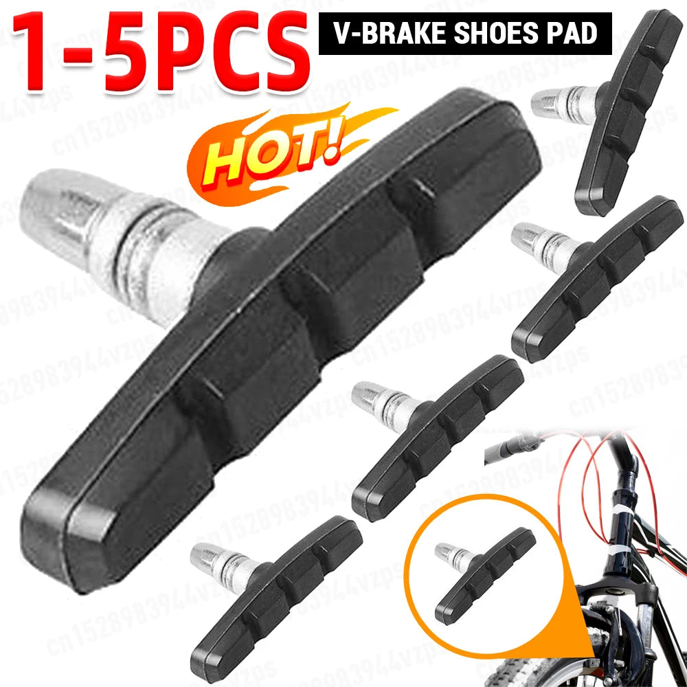 1-5PCS Durable Bicycle Silent Brake Pads V Brake Holder Rubber Blocks for Long-Lasting Performance Cycling Accessories Qme