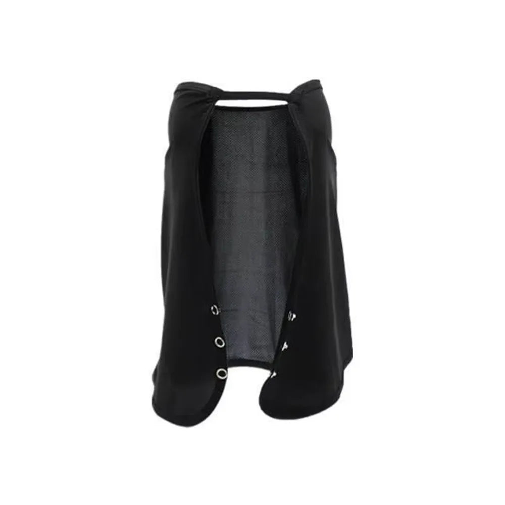 Breathable Solid Color Ice Silk Sunscreen Mask Quick Drying Scarves Cycling Scarf Neck Protector Shawl Face Veil Cycling Qme Black-Long-