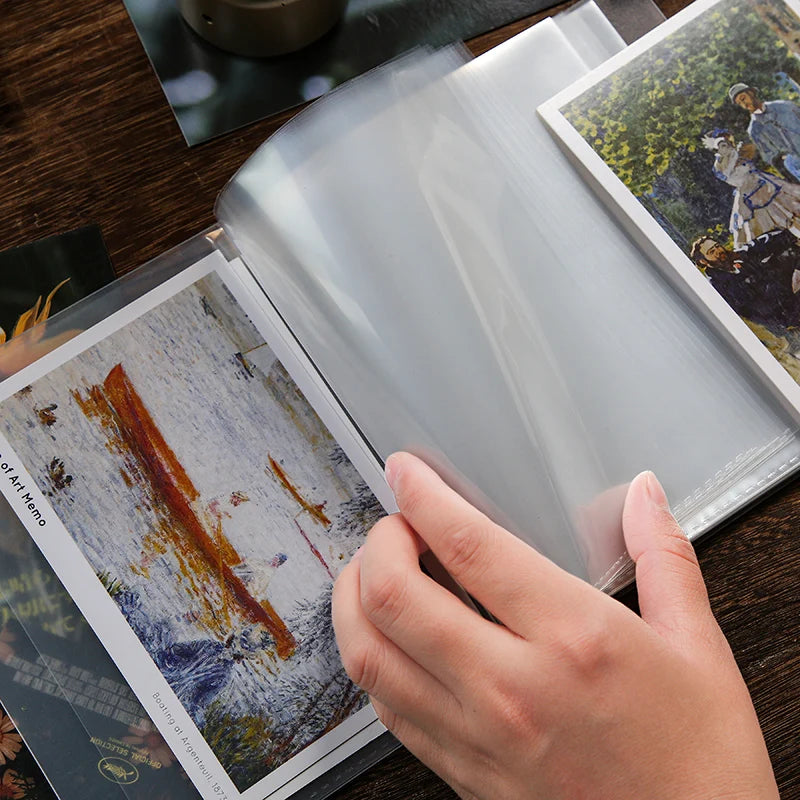 A6 Pocket Transparent Photo Postcard Organizer DIY Decorative Book Large Capacity Organizer Album Book Qme