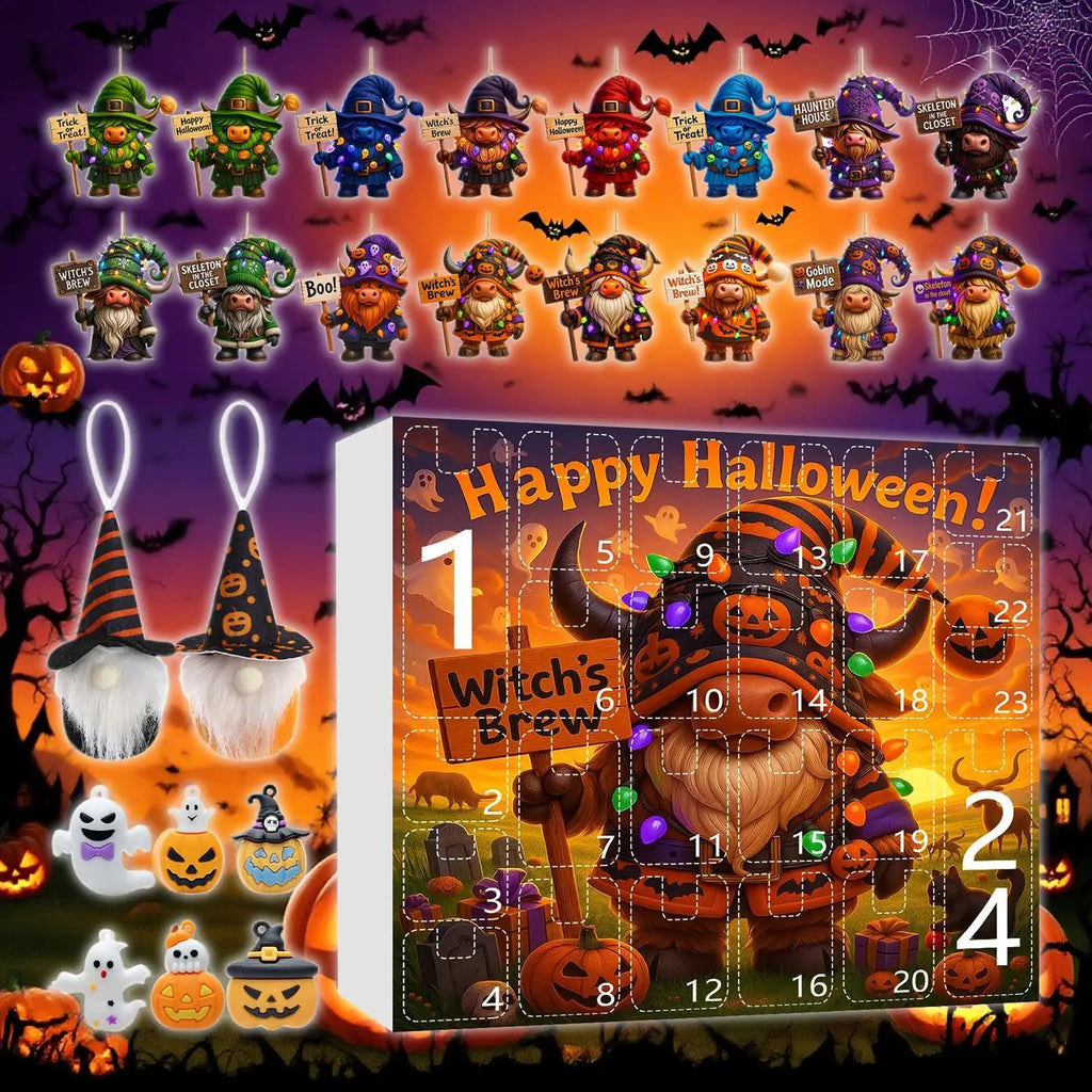 Gnome Countdown Calendar 24-Day Ornament Halloween Collectible 2D Qme