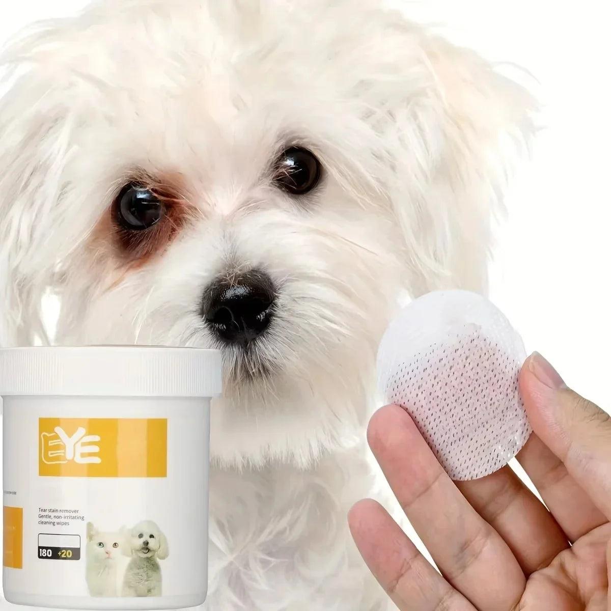 Pet Eye Cleaning Wipe Quickly Removing Tear Mark Stain Whitening Relieve Eye Discomfort Eliminate Odor Pets Grooming Wet Tissues Qme
