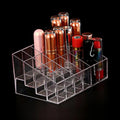 24 Grids Clear Acrylic Lipstick Box Makeup Organizer Storage Box Make Up Brush Organizer Display Holder Cosmetic Organizer Box. Qme white 14CM
