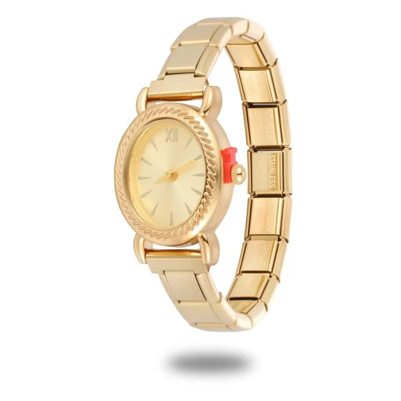 Wholesale Women's Mens DIY 9MM Width Italian Elastic Charm Stainless Alien Shape Watch Bracelet Bangle Party Friend Jewelry Gift Qme Style 4