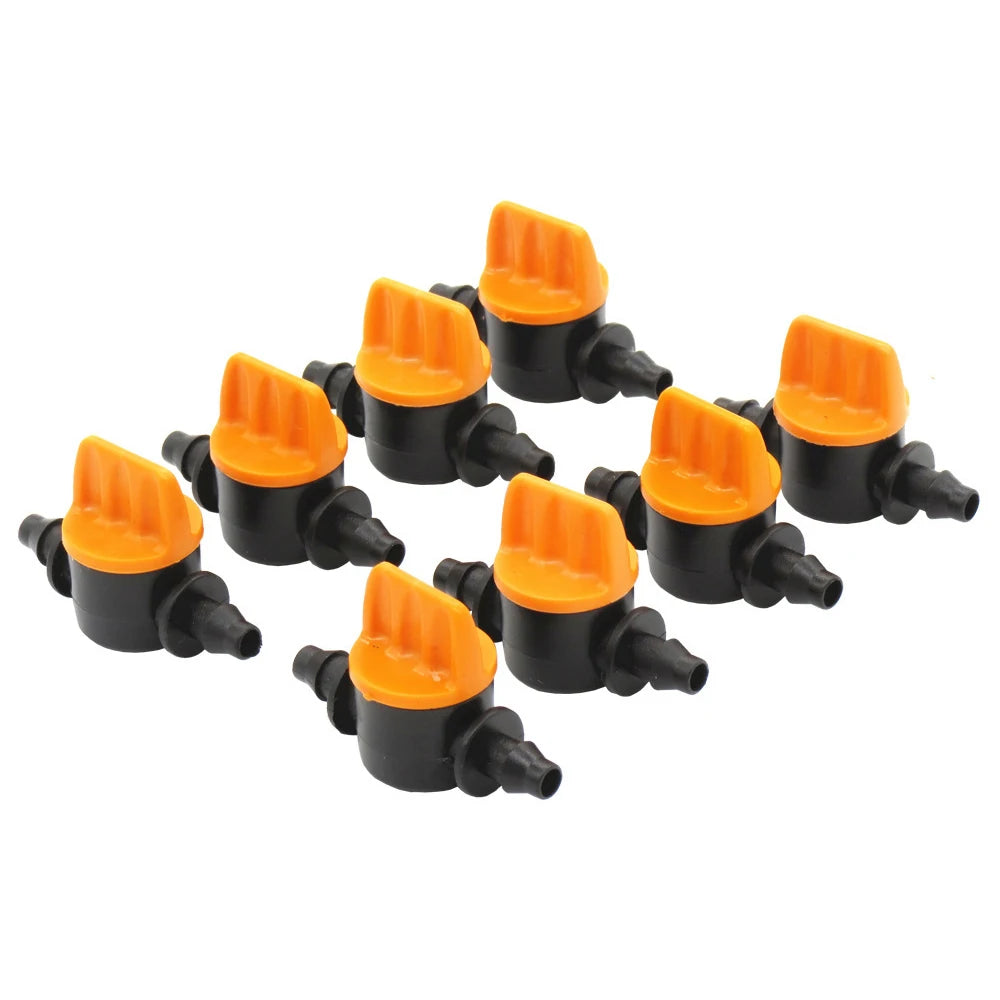 20PCS Pvc Pipe Through Valve Irrigation Double Barb Mini Valve Drip Irrigation Capillary Mini Switch Valve Qme Default Title