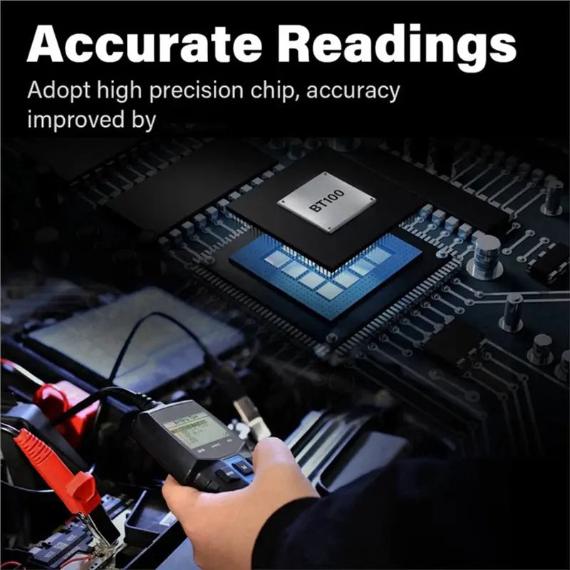 A02F-Battery Analyzer Car Battery Tester 12V Load Tester 100-2000 CCA Car Alternator Tester Charging Cranking System Tester Qme