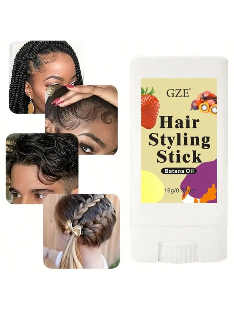 GZE Travel Size HAIR STYLING STICK Strong Hold Long-lasting Styling Shine And Smooth Hair Finishing Stick no flaking Anti Frizz Qme