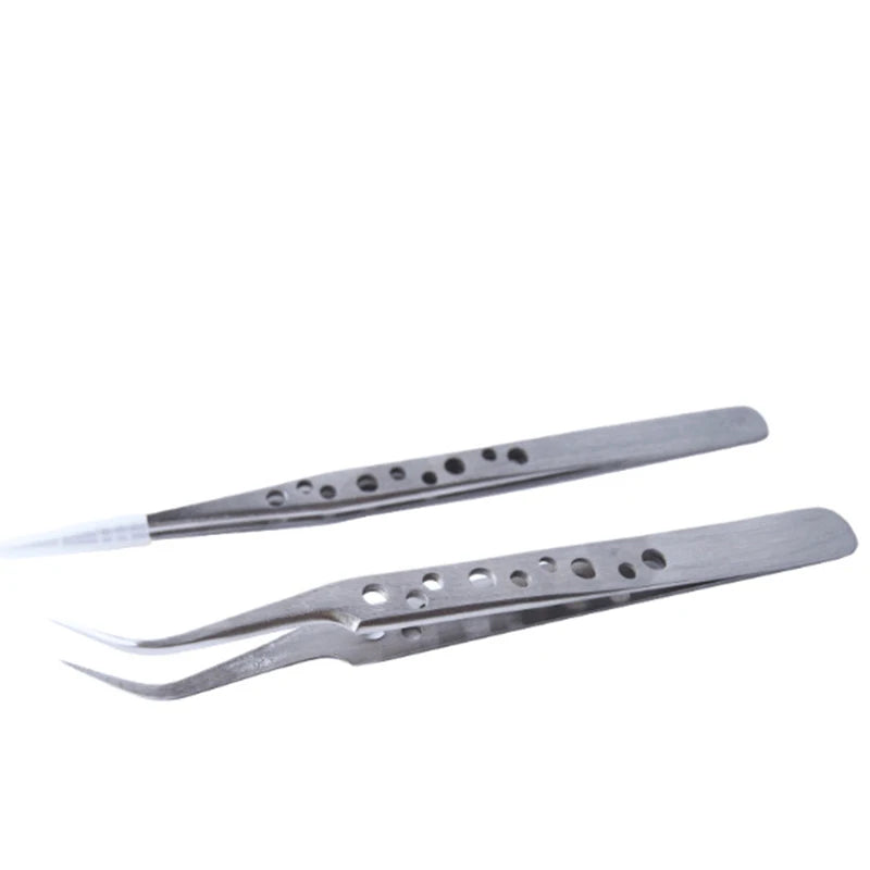 Precision Industrial Tweezers Anti-static Magnetic Stainless Steel Qme
