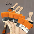 12pcs/set Nylon Bristles Oil Painting Board Brush Barbecue Brush Large Medium Small Paint Bristles Brush Art With Children's Qme Orange