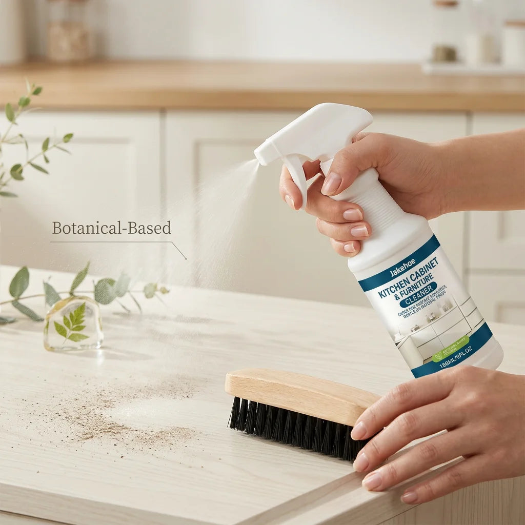 JAKEHOE Kitchen Cabinet & Furniture Cleaning Spray Remove Stubborn Oil Stains Restore Luster Easy-to-Use Gentle Surface Cleaner Qme