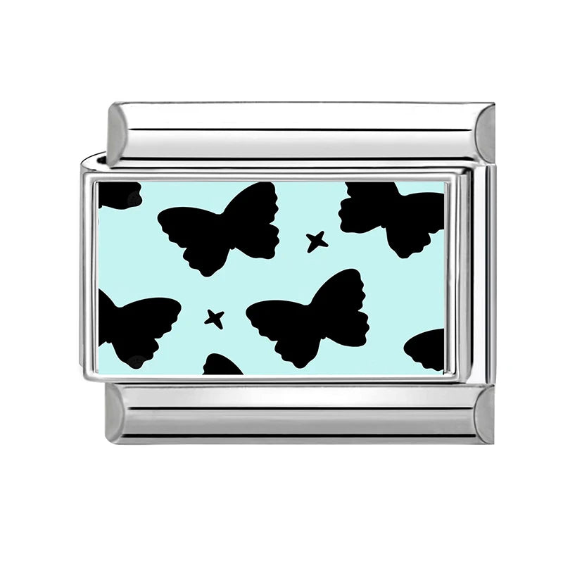 Y2K Wholesale Leopard Print Butterfly Wave Dot Italian Charm Link Fit
