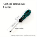 Magnetic Screwdriver Slotted/Flat Head And 3mm-6mm Phillips Tips Screwdriver Non-Slip For Repair Improvement Craf Length 3 "- 4" Qme Slotted 4 6mm