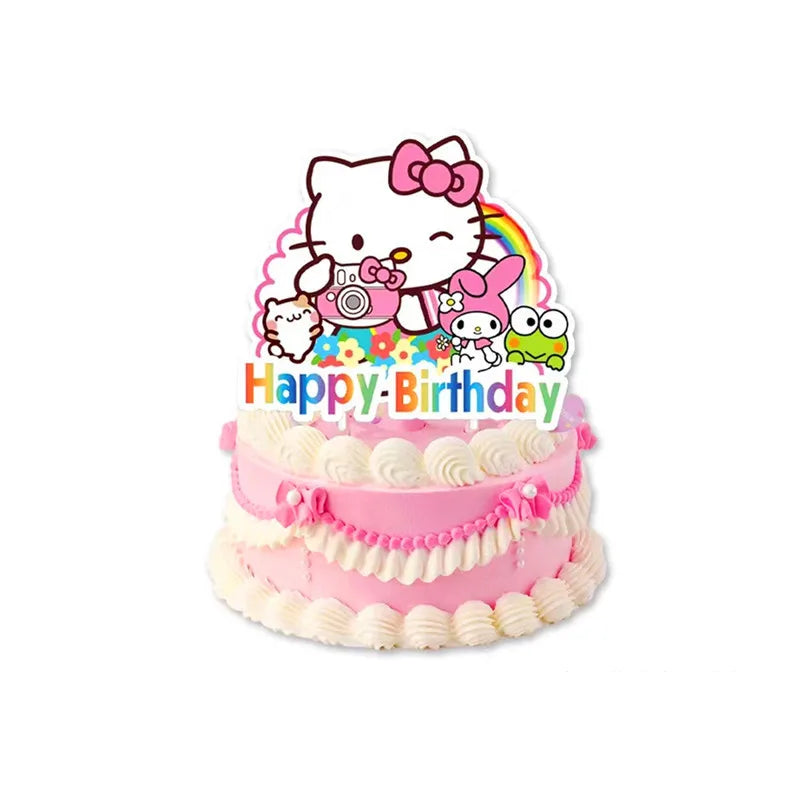 Hello Kitty Kuromi-themed Birthday Party Decorations Balloons Paper Qme