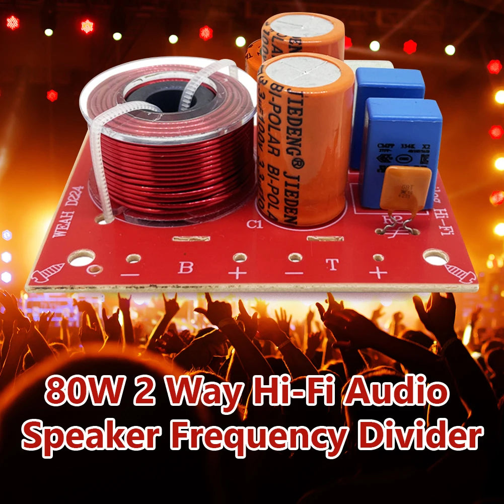 WEAH D224 Speaker 2 Way Audio Frequency Divider Loudspeaker Crossover Filter Qme