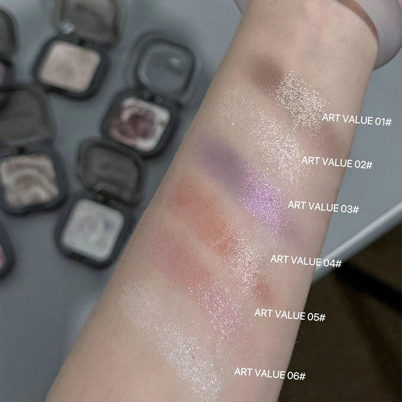 ART VALUE Single Color Eye shadow Shimmer Matte Delicate Lasting Makeup High Gloss Brightening Silkworm Pearlescent Eyeshadow Qme