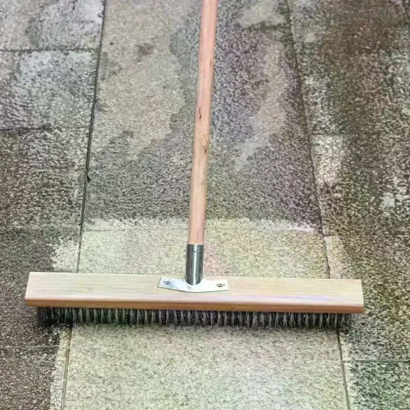 Multipurpose Steel Wire Deck Brush Head 20cm 30cm 50cm Heavy Duty Metallic Wire Brush For Patios Grime And Garage Floor Qme