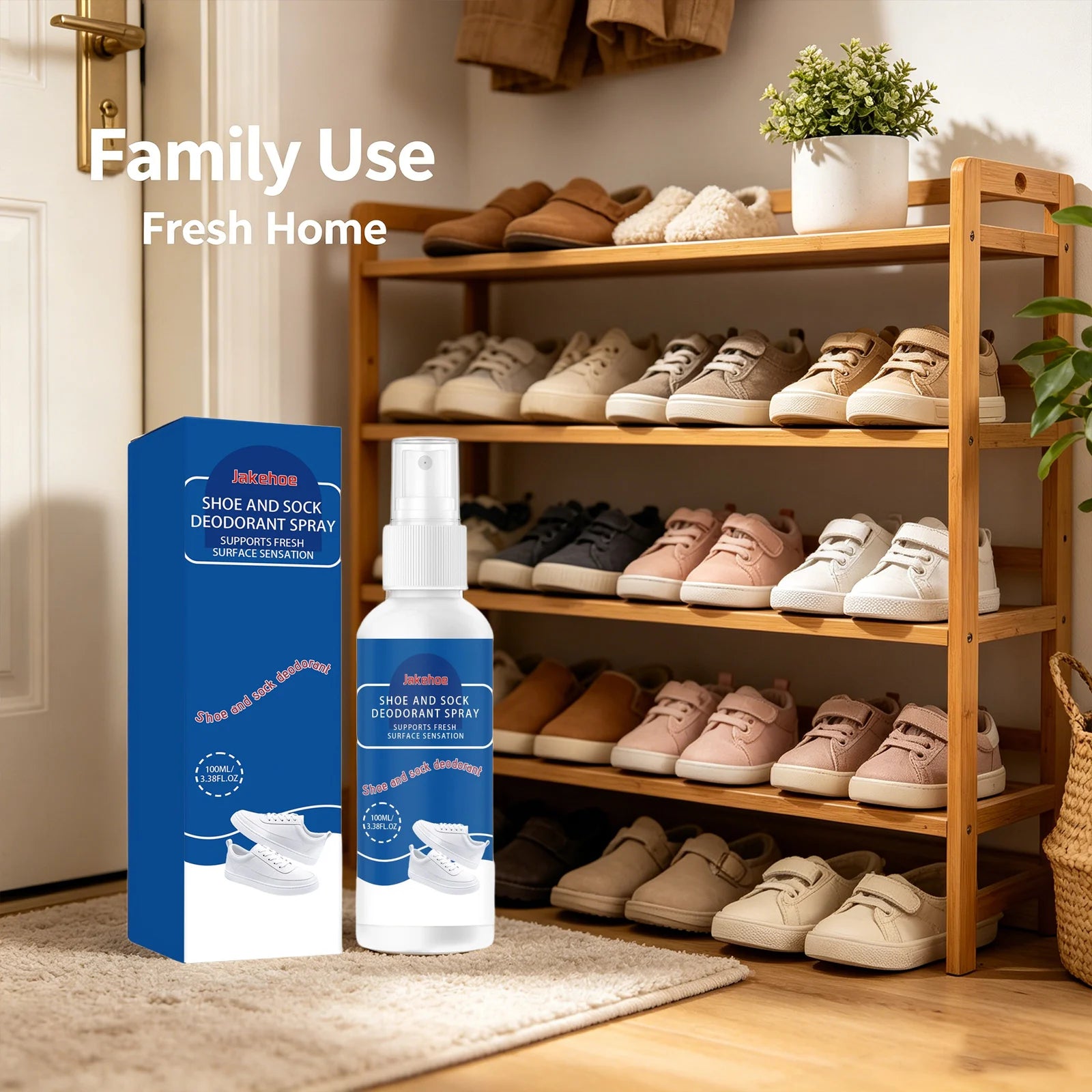 Shoe & Sock Deodorant Spray Neutralizing Unpleasant Odor Reducing Bacterial Growth Quick-Dry Deodorizer Footwear Freshener Spray Qme