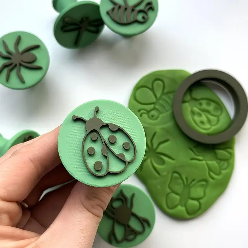 Theme Clay Stamps Cutter Butterfly Bee Design Suitable Pottery Qme
