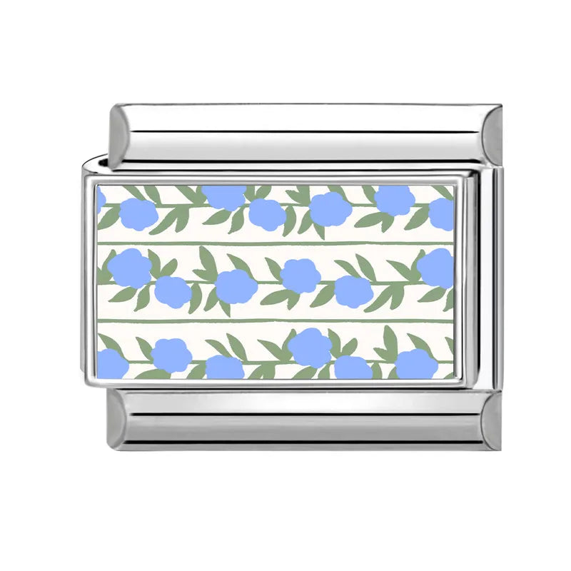 2025 Blue Lotus Leaf Sun Eye Cactus Italian Charm Link Sliver Modular