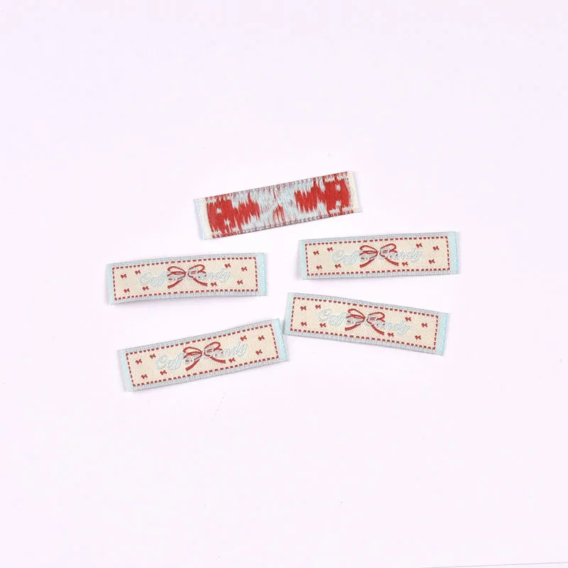 50pcs 12-50mm Assorted Cute Fabric Labels, Handmade Cotton Clothing Tags for DIY Sewing Crafts Clothes Bags cp3839 Qme 47x13mm-7