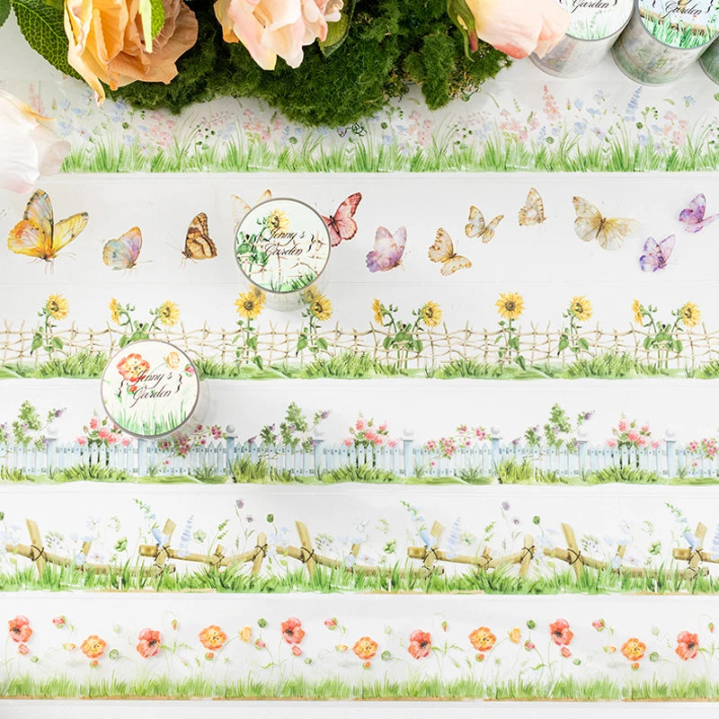 Vintage Pastoral PET Washi Tape Ideal for gift wrapping and junk journal landscape collage decoration. Qme