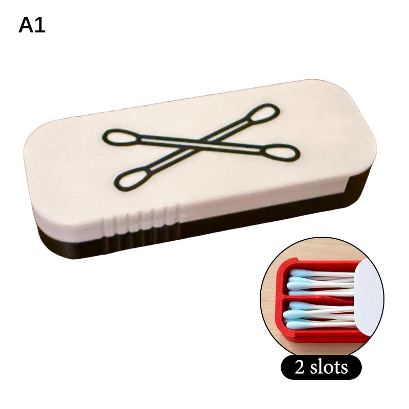Mini Sliding Cotton Swab Storage Box Portable Case Travel Daily Use Qme A1