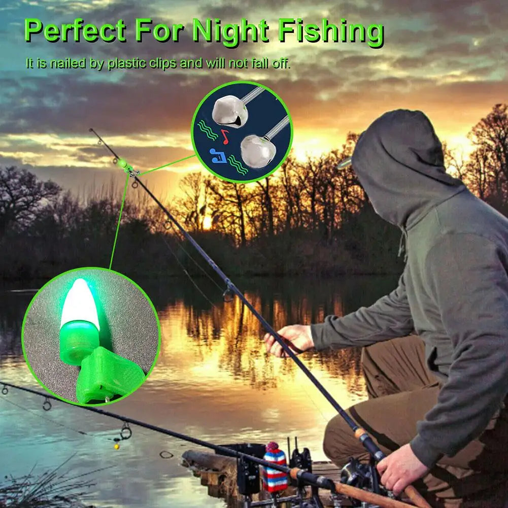 NEW 10PCS Fish Bite Alarm Twin Spiral Bells Fishing Indicator Bait Alarm Outdoor Night Fishing Alarm Bell Fishing Equipment Qme
