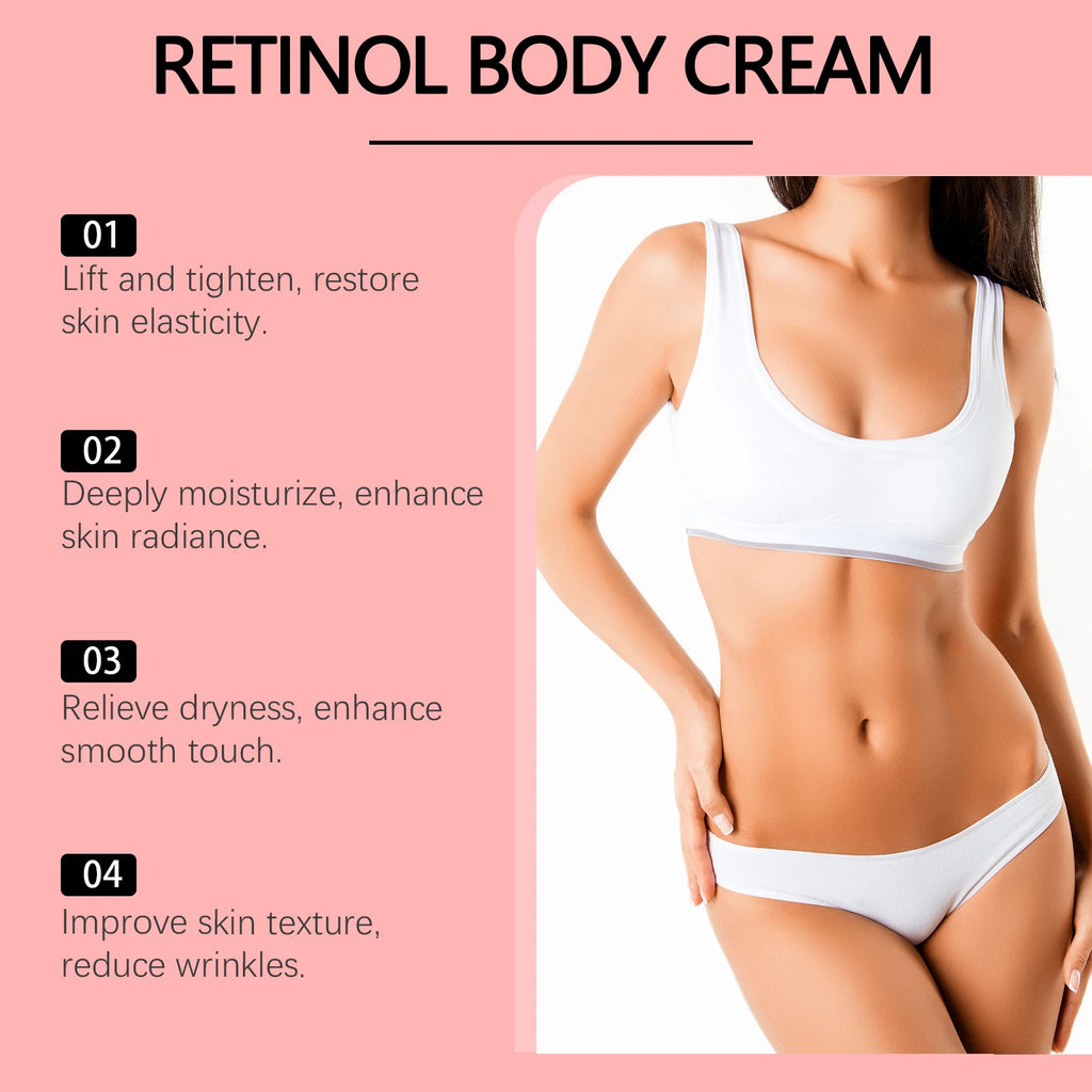 Retinol Firming Body Cream Anti-Wrinkle Tightening Improve Sagging Skin Remove Cellulite Nourish Lift Firming Moisturizing Cream Qme